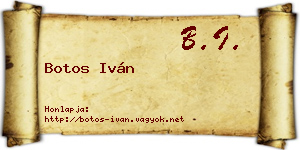 Botos Iván névjegykártya